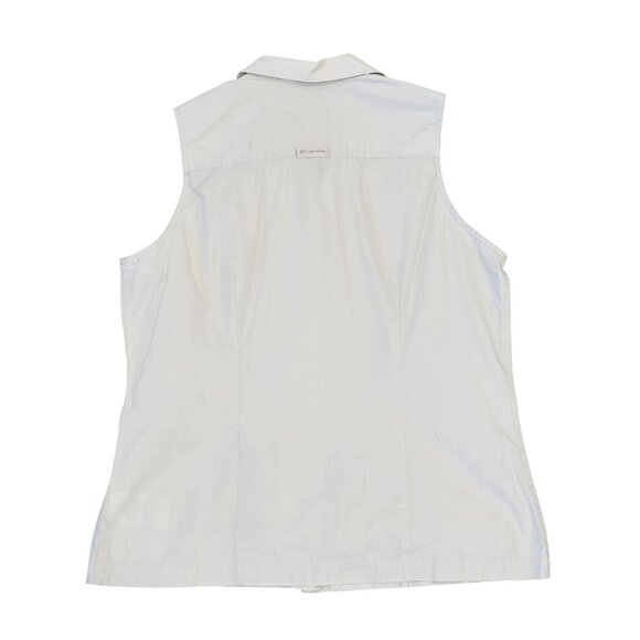 Columbia Womens tactical Beige Sleeveless Button-Front Vest Large 100% Cotton - Picture 3 of 6